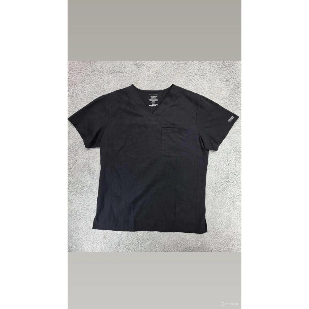 Black Cherokee Workwear Professionals Scrubs Mens V Neck Top WW675 BLK Sz Medium